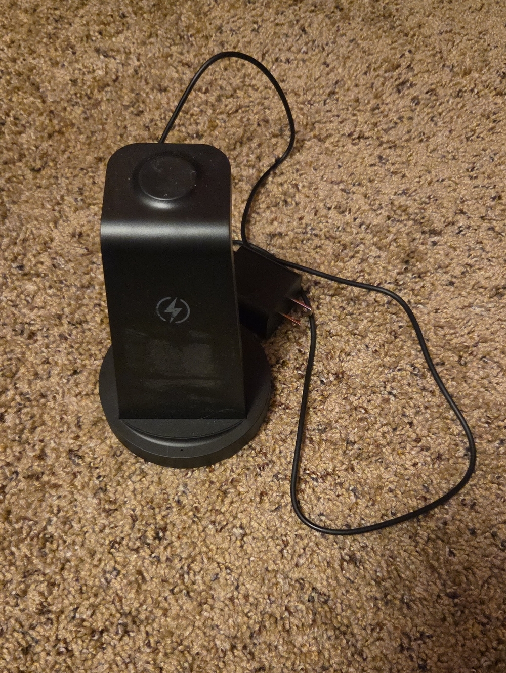 Black Wireless 3-in-1 Charging Stand For Samsung Products